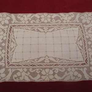 Antique lace doilie linen Victorian decor 19th Century