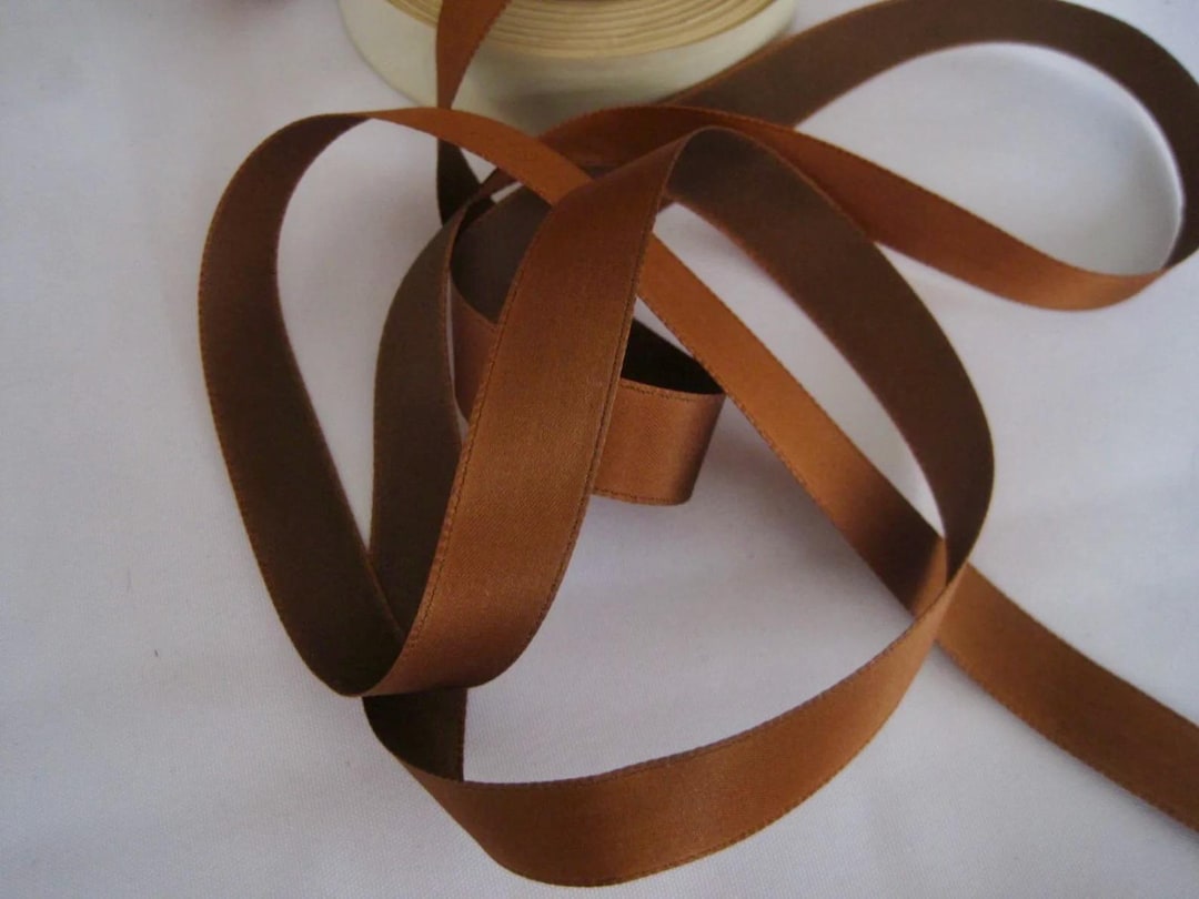 Brown Ribbon French Satin Ribbon Trim Rayon Ribbon Narrow Ribbon Fabric ...