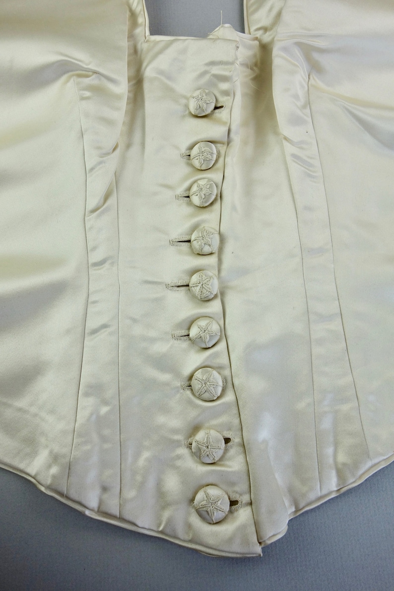 Antique dress bodice remnant silk button down bridal image 3