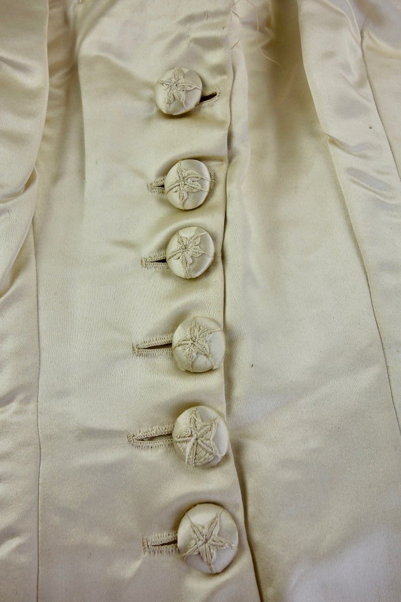 Antique dress bodice remnant silk button down bridal image 5