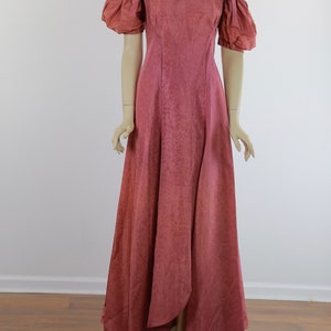 Vintage 40s mauve pink open shoulder evening dress image 2