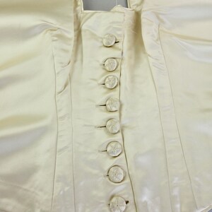 Antique dress bodice remnant silk button down bridal image 2