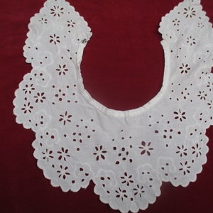 antique eyelet lace collar 1900s baby heirloom