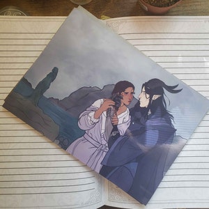 5x7 Matte or Glossy Magdelne & Epiphron Print | Bookish Dragon Romance Art Print Romantasy Swag