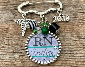 Nursing Pinning Ceremony, RN jewelry, Nurse Graduation, Custom gift, RN brooch, Nurse graduate, Class of 2026 caduceus RN pin, nurse jewelry