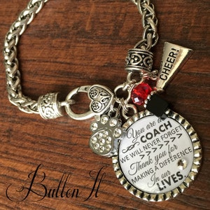 Coach Gift, Softball coach, Cheer coach, Volleyball Coach, Gift from team, Charm bracelet, Soccer Coach, Thank you gift, Inspirational quote image 4