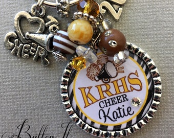 CHEER Necklace Personalized Gift,  School Colors, Cheer Coach, All Star Cheer, Senior Gift, School Spirit, Cheer Captain, birthday gift