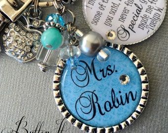 Teacher Gift, PERSONALIZED Keychain, teacher appreciation, inspirational, special teacher, babysitter, preschool teacher, daycare, nanny