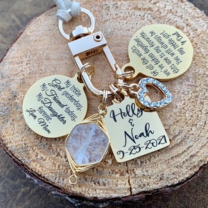 Wedding gift, BRIDAL bouquet charm, daughter in law, wedding bouquet charm, daughter wedding, bridal shower, Bride gift, Gold bridal