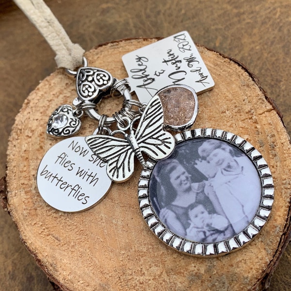 BRIDAL bouquet charm, walk with me today always, REMEMBRANCE, BRIDAL bouquet photo charm, wedding bouquet, Bride gift, loss of grandma