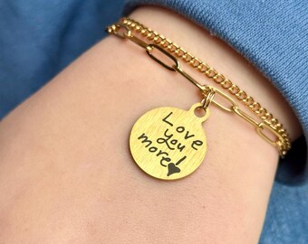 Personalized bracelet, paper clip bracelet, handwritten, handwriting, mom bracelet Mother's day gift mom gift gift for HER personalized gift
