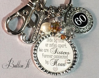 Sister Birthday, BIRTHSTONE jewelry, 40th birthday, birthday gift, birthday gift for her, 30th birthday, personalized gift, custom key chain