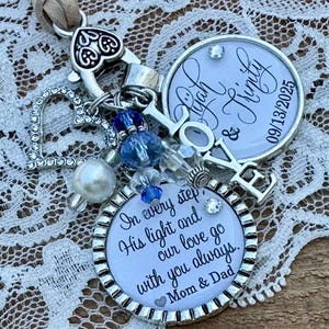 Wedding gift for BRIDE from MOM, bridal bouquet charm, wedding bouquet charm, Today a Bride, Tomorrow a wife Forever, daughter wedding gift