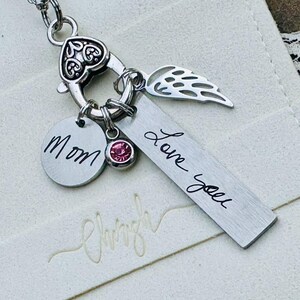 Handwriting necklace, jewelry with handwriting, Handwritten, Mom birthday gift, actual handwriting, anniversary gift for her, Valentine gift