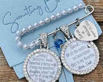 Something blue, Bridal bouquet charm, wedding bouquet charm, daughter wedding gift, bride gift, bridal bouquet pin