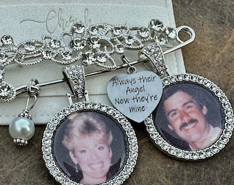 Bridal bouquet charm, wedding bouquet charm with photo, Something BLUE, Wedding bouquet memory charm, memorial photo charm, wedding charm