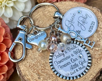 Wedding gift for BRIDE from MOM, bridal bouquet charm, wedding bouquet charm, Today a Bride, Tomorrow a wife Forever, daughter wedding gift