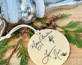 Birthday gift, Christmas ornament, 50th birthday gift, sentimental gift, handwritten, handwriting, ornaments personalized, engraved ornament