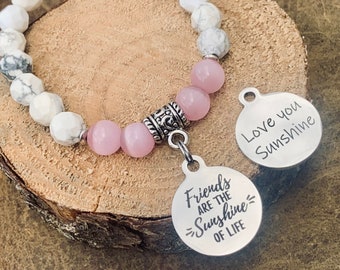 Friendship bracelet, Best friend gifts, best friend bracelet, friendship quote, best friend birthday, Beaded bracelet, Semiprecious stone