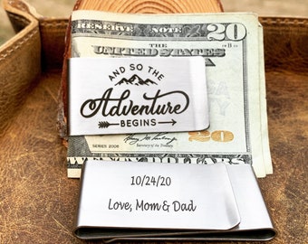 Son in law, son gift, wedding gift, Money clip, adventure, groomsmen, gifts for him, custom gift, personalized wedding gift wedding keepsake