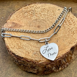 Bracelet personnalisé, cadeau pour ELLE, bracelet trombone, manuscrit, écriture manuscrite, bracelet maman, cadeau personnalisé, cadeau Saint-Valentin pour elle