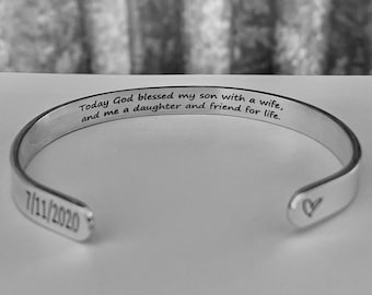 Daughter in law, Wedding gift for BRIDE, bridal, I do, Bride, PERSONALIZED wedding, friend for life, daughter in love, God bless, daughter