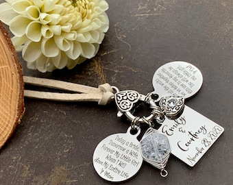 Dije de ramo de novia, dije de ramo de boda, regalo de boda para hija, nuera, despedida de soltera, dije de ramo de boda, regalo de novia