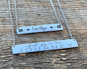 Graduation, Find joy in the journey, Bar necklace, personalized necklace, Name necklace, Horizontal bar necklace, engraved necklace, arrow