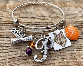 SENIOR night, School SPIRIT, Senior 20256 Cheerleading Gifts, CHEER, Dance, logo bracelet, basketball, Graduate, Class of 2026, custom