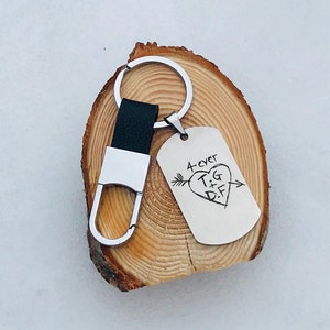 Anniversary Gift for him, Handwriting jewelry handwriting key chain Personalized, kids handwriting, handwritten signature actual handwriting