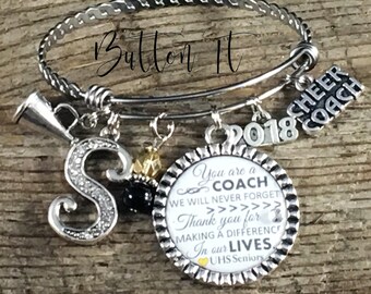 Coach gift, Team gift, CHEER coach, volleyball coach, soccer coach, Softball coach, Sports BRACELET, coach quote, inspirational