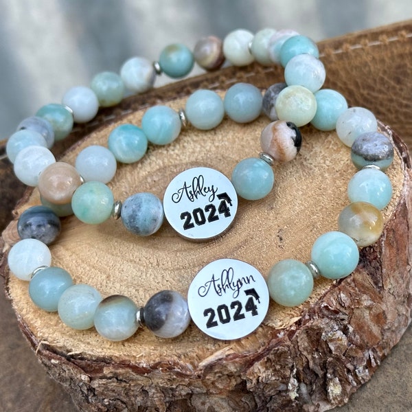 CLASS of 2024, GRADUATION gift, SENIOR 2024, Graduate bracelet, She believed she could so she did, grad, senior night, back to school