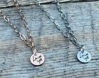 Handwriting necklace, handwritten, Gift for her, handwriting gift, Girlfriend gift, wife gift, Graduation gift paper clip chain Gift for mom