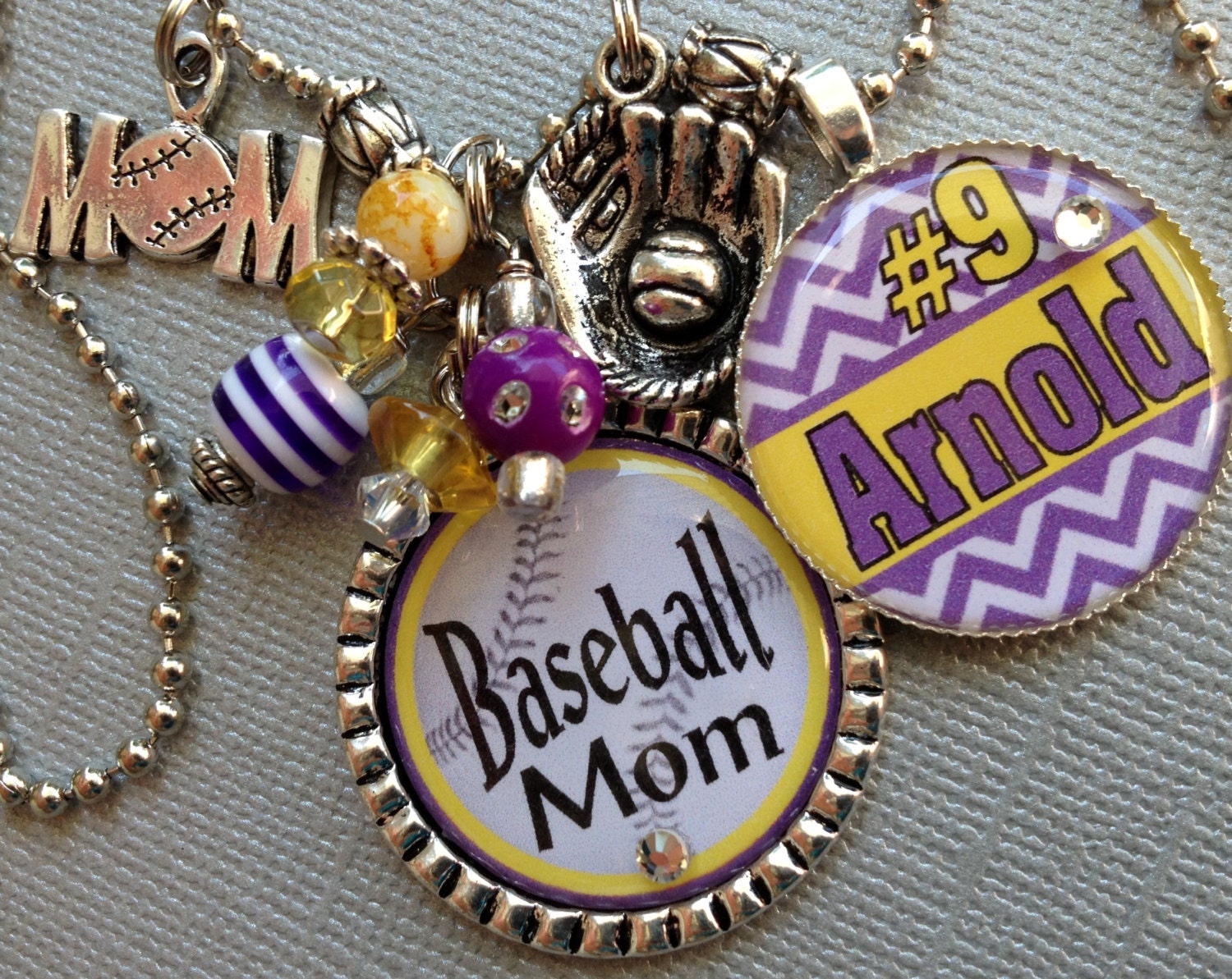 Baseball Mom Personalized Necklace CHEVRON Softball Mom Etsy