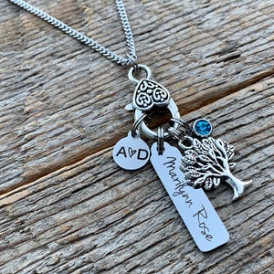 Personalized necklace, Mom gift, mom necklace, charm necklace, women jewelry, gifts for her, children name necklace pave image 3