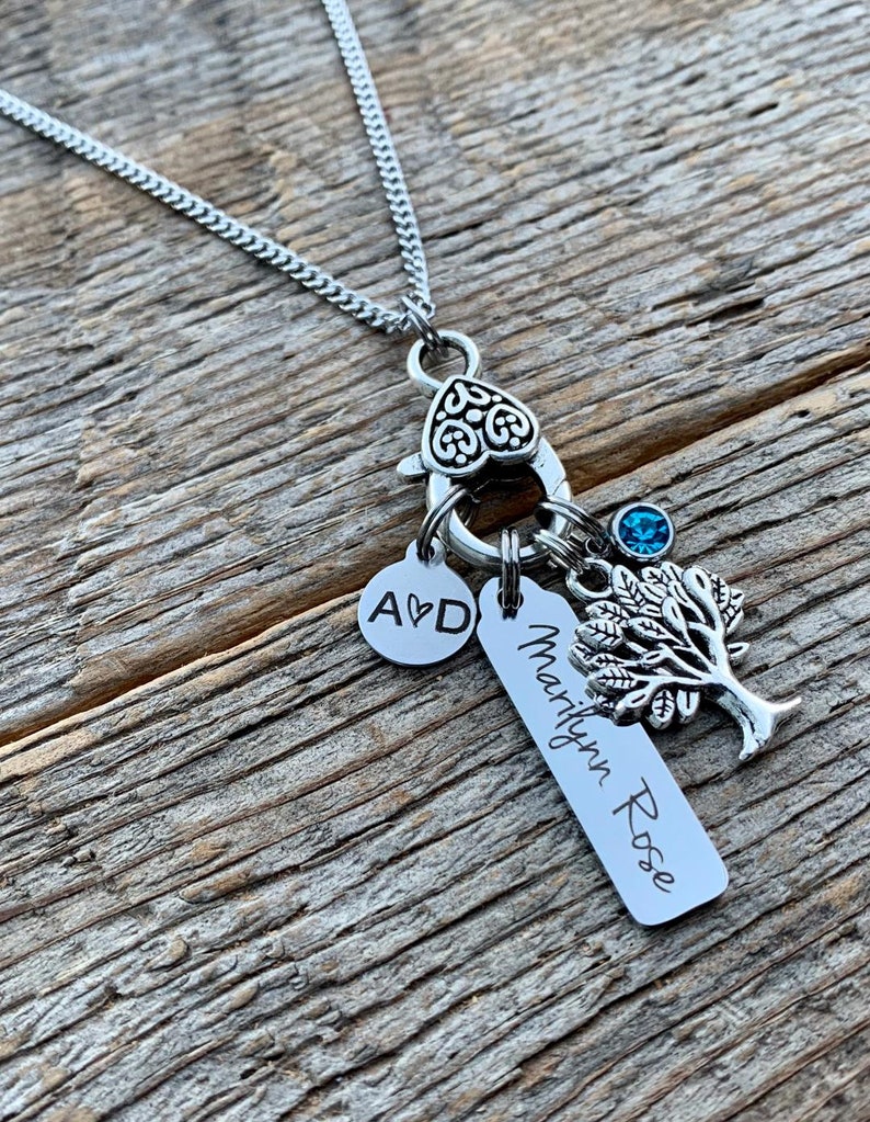 Personalized necklace, Mom gift, mom necklace, charm necklace, women jewelry, gifts for her, children name necklace pave image 3