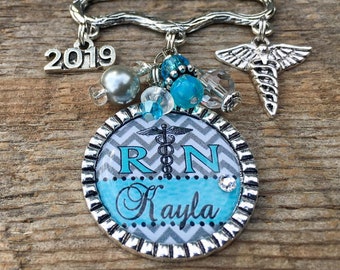 RN jewelry, Nursing Pinning Ceremony, Nurse Graduation, Custom gift, RN brooch, Nurse graduate, Class of 2024 caduceus RN pin, nurse jewelry