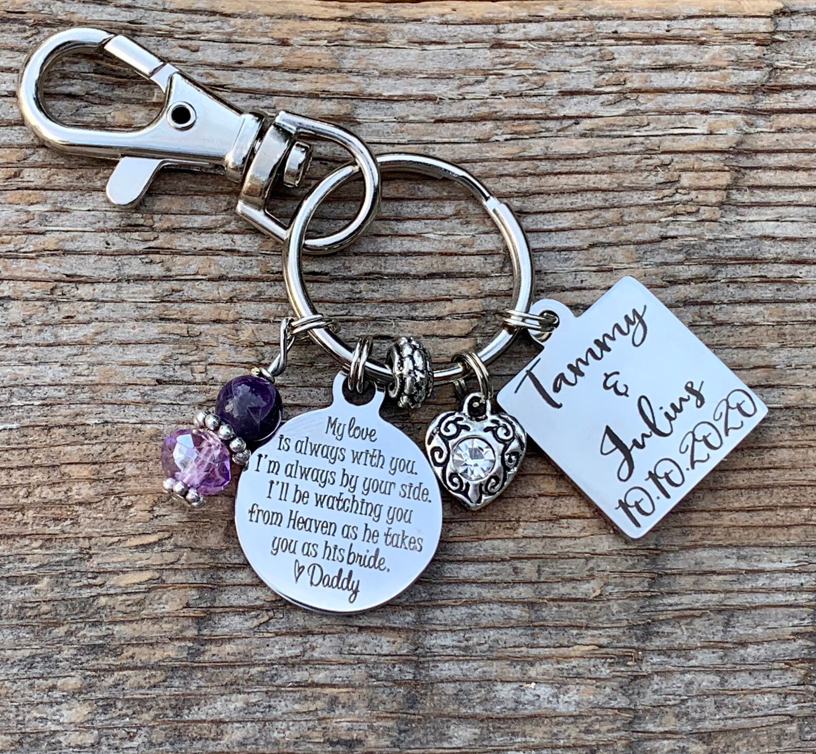 Daughter Wedding Gift Memorial Wedding Bouquet Charm BRIDE Etsy