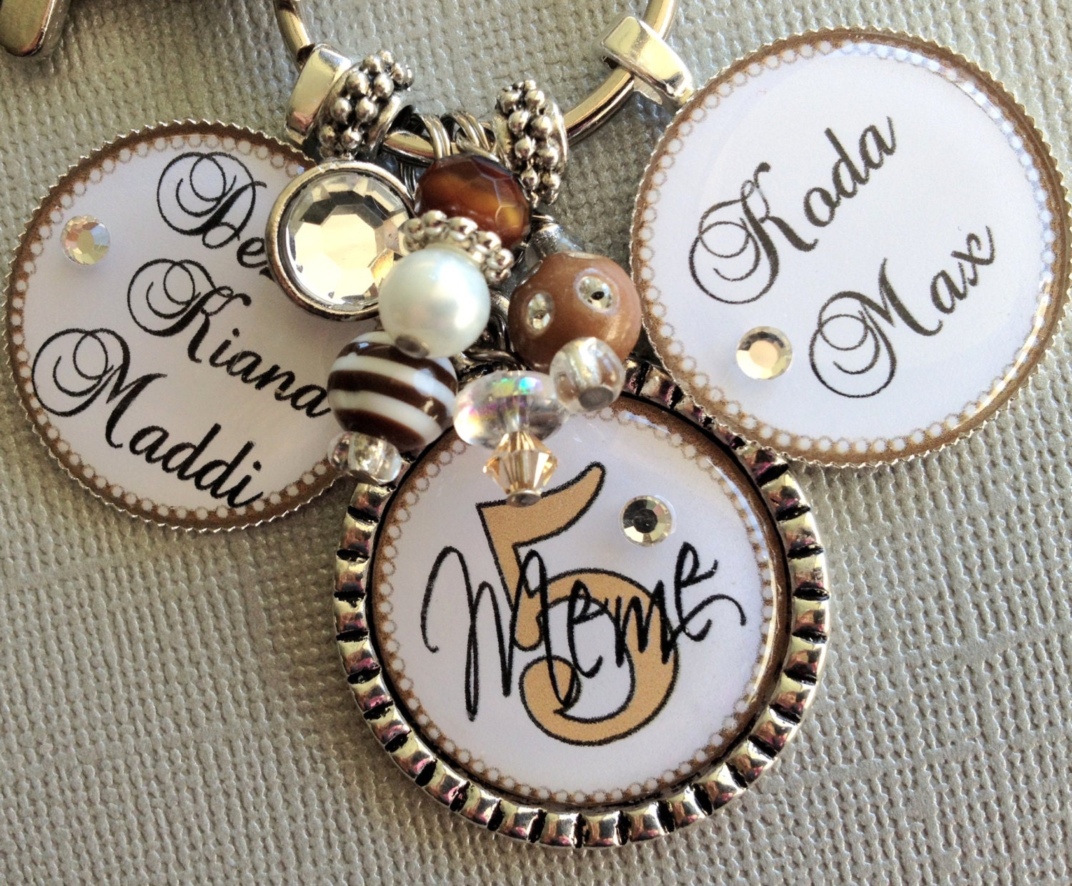 Nana Keychain personalized Necklace Children's Names Etsy