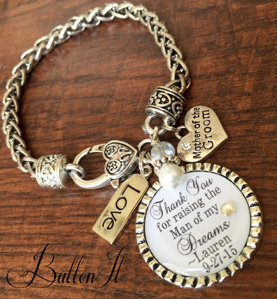Mother of the GROOM Gift Charm Bracelet Man of My Dreams