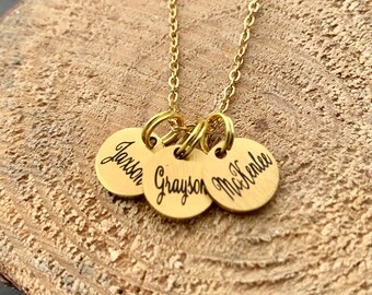 Name necklace, Simple Initial Necklace, Personalized necklace, Gifts for Her, Tiny Coin Necklace, Gifts for Mom, Dainty Initial Necklace