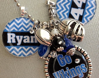 PERSONALIZED Football Mom, Baseball Mom, Custom Sports Jewelry, Mom necklace, HOMECOMING game, Mascot, Wrestling Mom, charm necklace