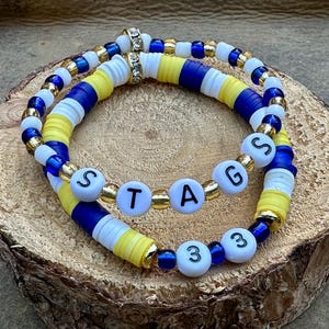 School spirit bracelet, football bracelet, team spirit bracelet, beaded bracelet, custom sports team bracelet stack bracelets back to school