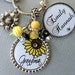 Personalized Sunflower Keychain or Necklace With Children's Names - Etsy