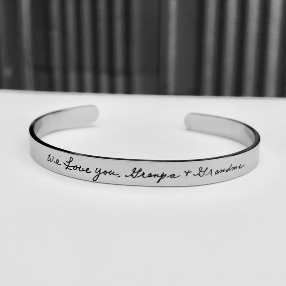 Handwriting Jewelry Handwritten Bracelet Signature Gift Etsy