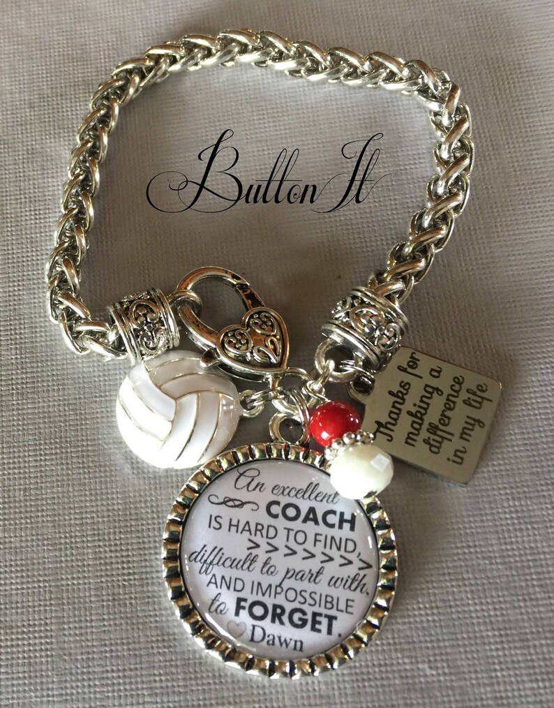 Coach Gift, Softball coach, Cheer coach, Volleyball Coach, Gift from team, Charm bracelet, Soccer Coach, Thank you gift, Inspirational quote image 2