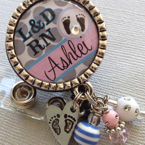 Badge Holder Labor and Delivery Nurse Badge Reel NICU Etsy