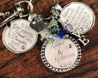 BRIDE Gift, bridal bouquet, Wedding gift for BRIDE from MOM, wedding bouquet charm, daughter wedding, mother daughter, bridal shower gift