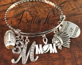 Football Mom, Baseball Mom, charm bracelet, Mom birthday gift, Sports Mom, Soccer, SENIOR night, senior 2023, BUILD your OWN, team mom gift