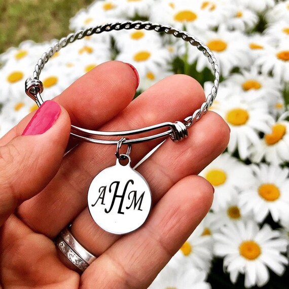 Etsy monogram bracelet deals